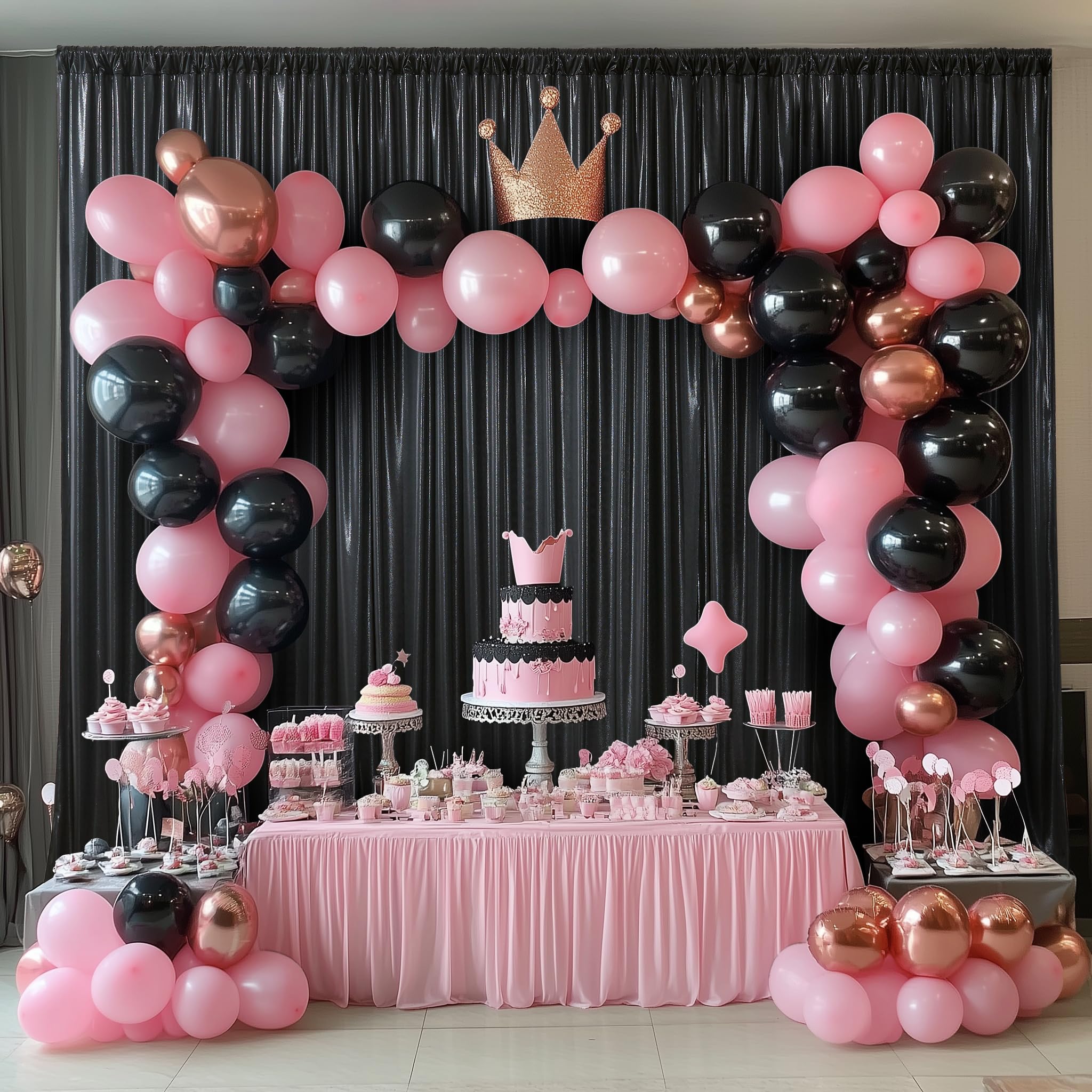 3 x 3 m, sfondo nero con paillettes per feste, senza pieghe, sfondo fotografico glitterato, 2 pannelli, 1,5 x 3 m, tessuto lucido per matrimoni, compleanni, Natale, sfondo fotografico
