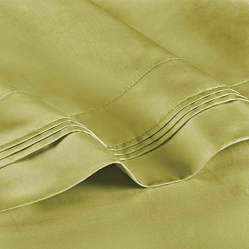 Miniatura 4 de Superior Fundas de almohada de algodón egipcio, estándar, verde oliva, juego de 2 piezas