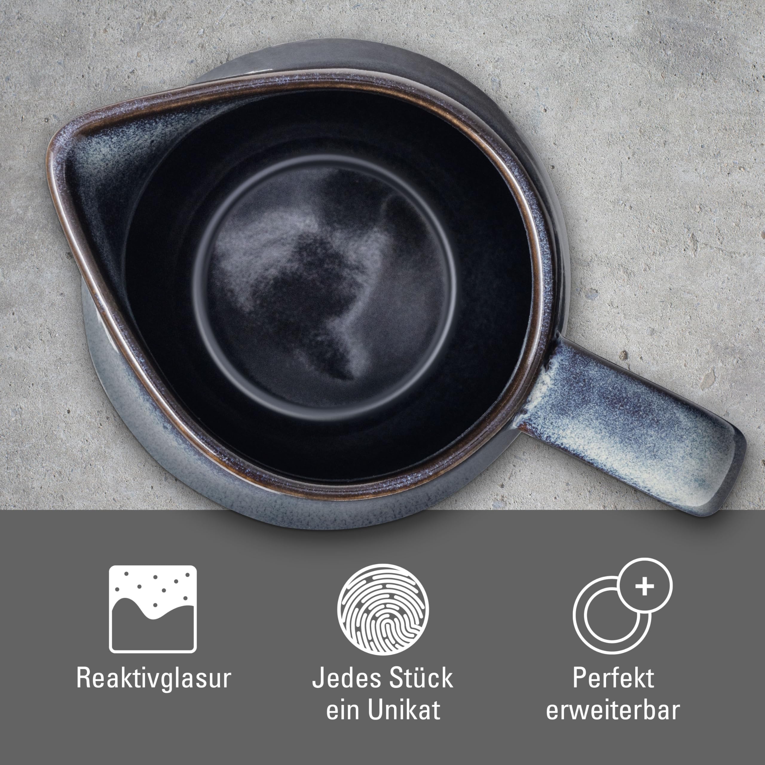 like. by Villeroy & Boch - Lave gris Krug Grau, Spülmaschinenfest, Mikrowellensicher, Karaffe, Kanne, Wasserkrug, Wasserkaraffe, Krug für Wasser und Saft, Steingut