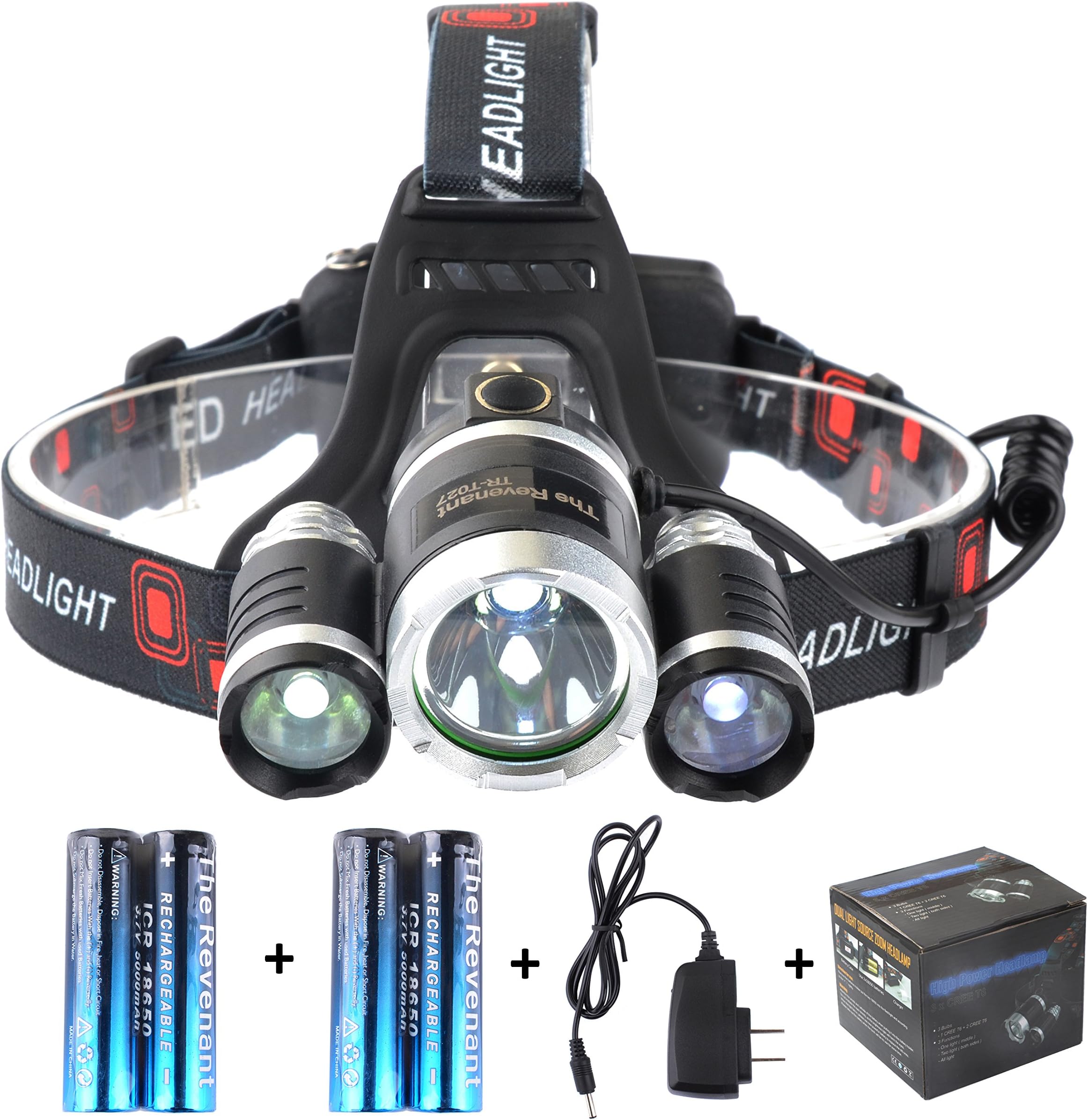 Super Bright LED Headlamp 4 Modes 3 XM-L T6 Waterproof & Lightweight Camping Outdoor Sports Headlight
