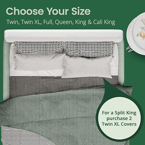 Miniatura 8 de SafeRest Sleepure - Protector de colchón acolchado 100% impermeable, tamaño individual, viscosa derivada de bambú, equipado con bolsillos elásticos,