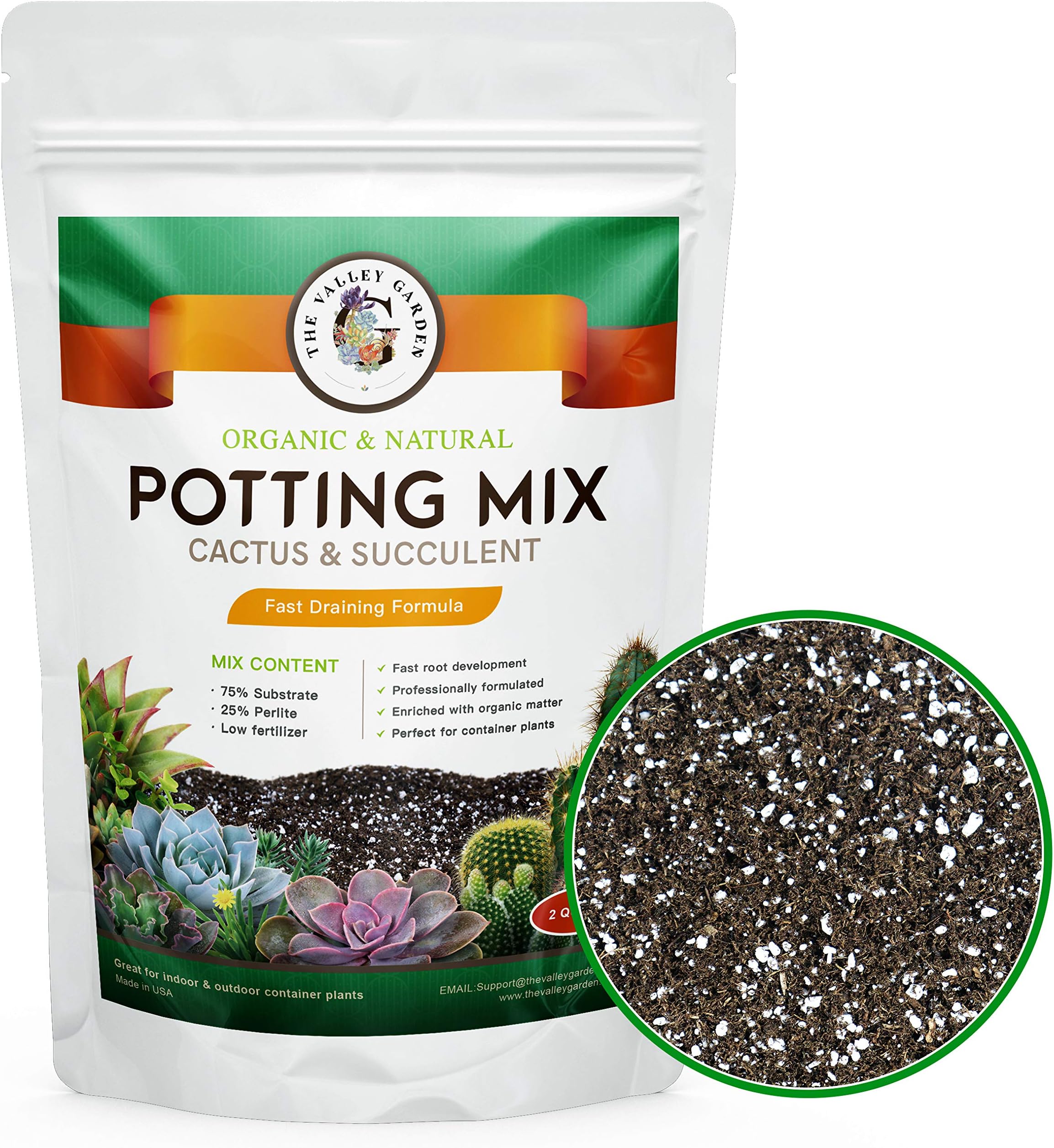 Organic Potting Soil, Cactus & Succulent Mix, 4 Quarts