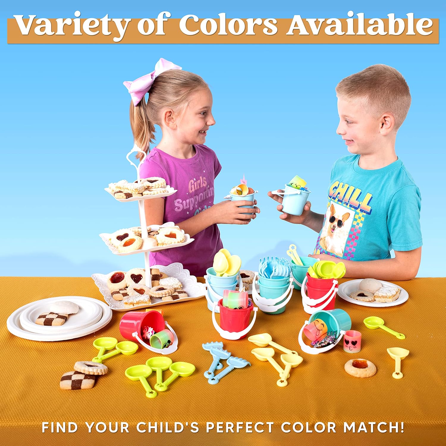 12pcs Beach Sand Bucket and Shovel Toys Party Favors 3in