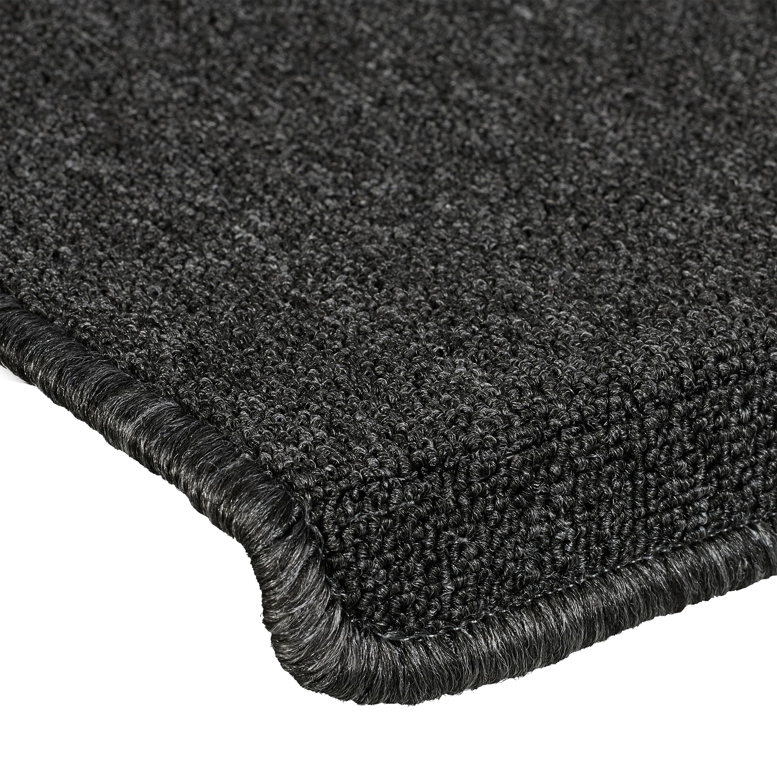 Relaxdays Stufenmatten 15er Set, rechteckige Treppenstufenmatten, 65 x 24 cm, Selbstklebende Treppenteppiche, dunkelgrau