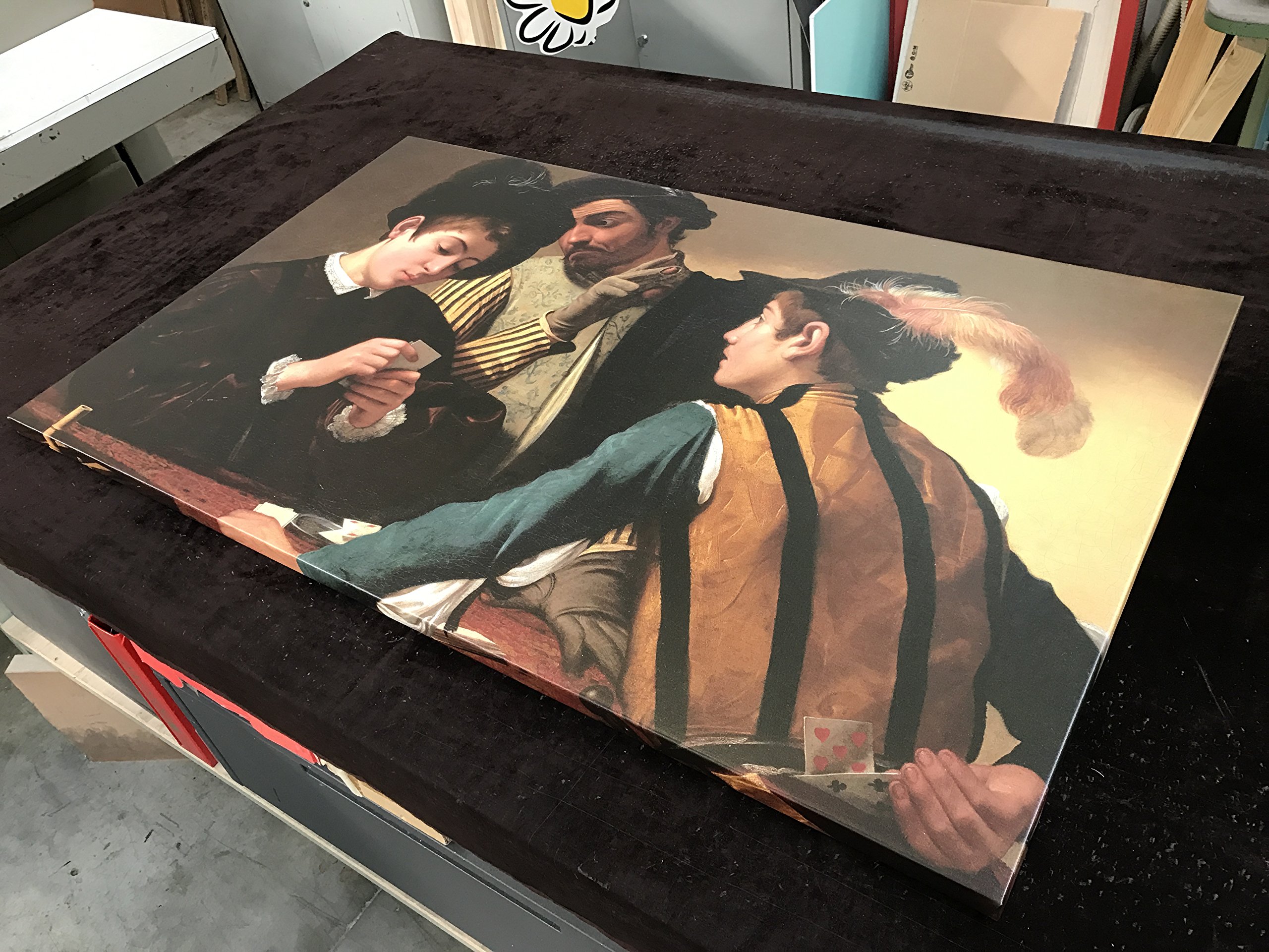Tableau Caravaggio Buona Ventura Sur Toile - Impression Qualité Musée - Encadré En Bois - Fabriqué En Italie Sur Mesure