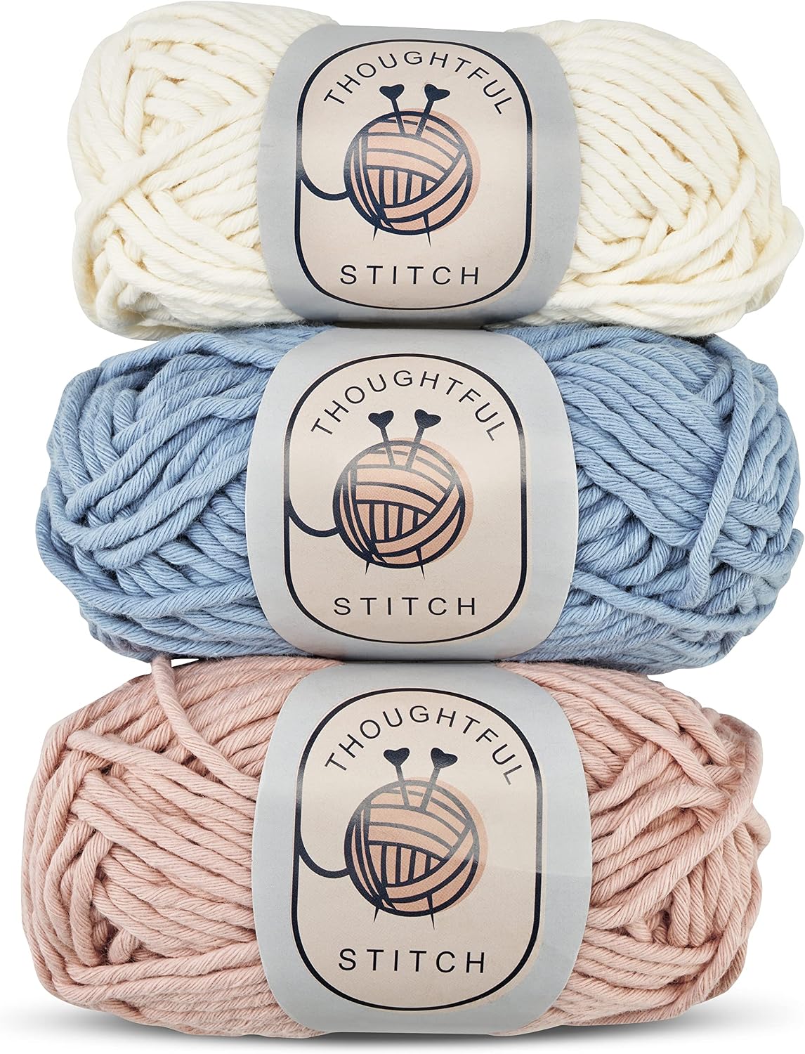 Knitting Kits for Beginners Adults – 6 Pcs Knitting Needle Set with 100% Cotton Yarn – Make Your Own Dishcloth Craft Kits for Adults – Includes Bamboo Knitting Needles and Yarn Needle – Fantastic Gift