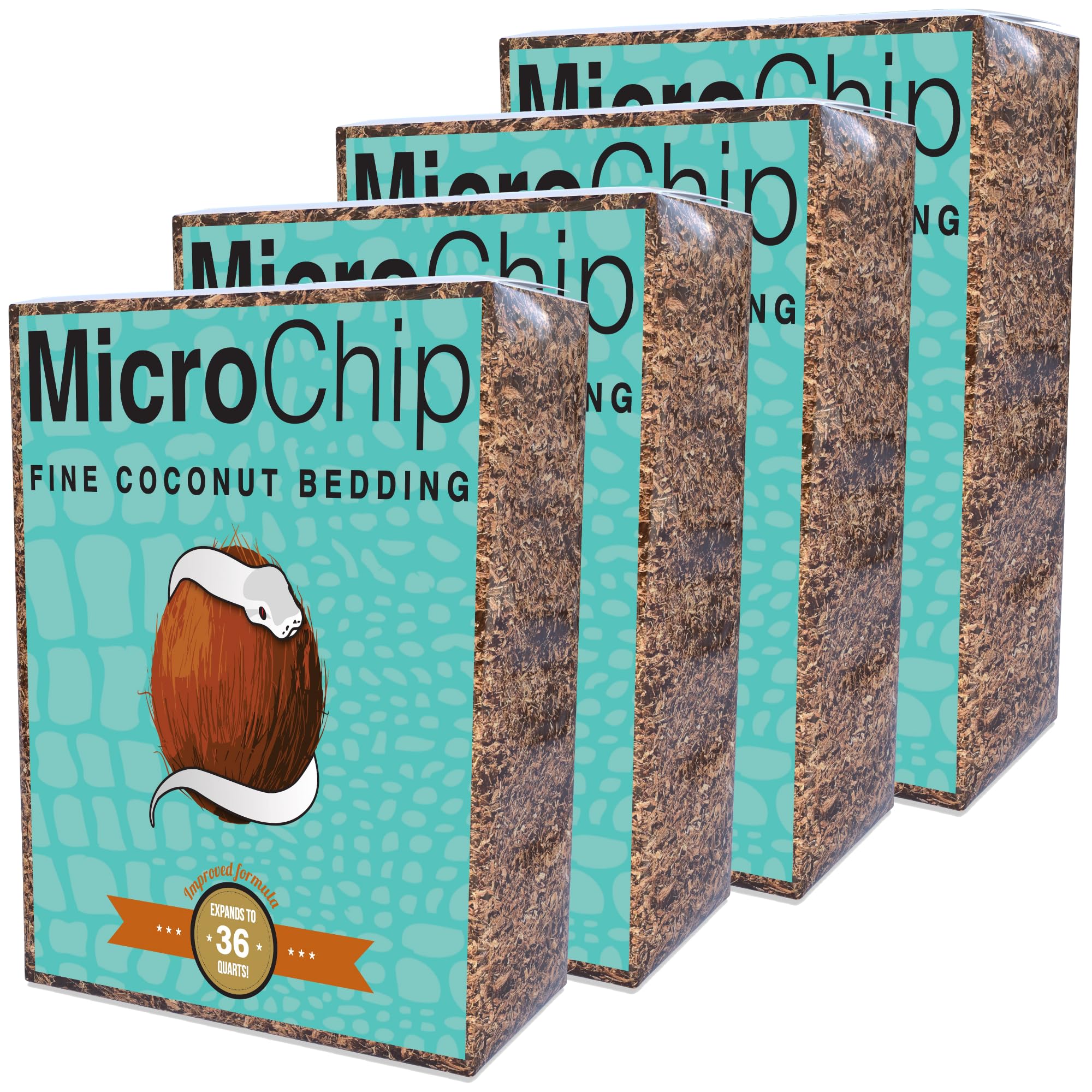 Microchip - Ropa de cama de sustrato de coco fino y cáscara de coco para tanques de terrario bioactivos, reptiles, invertidos, ranas, tarántulas y gecos para cubierta de suelo de terrario (paquete de