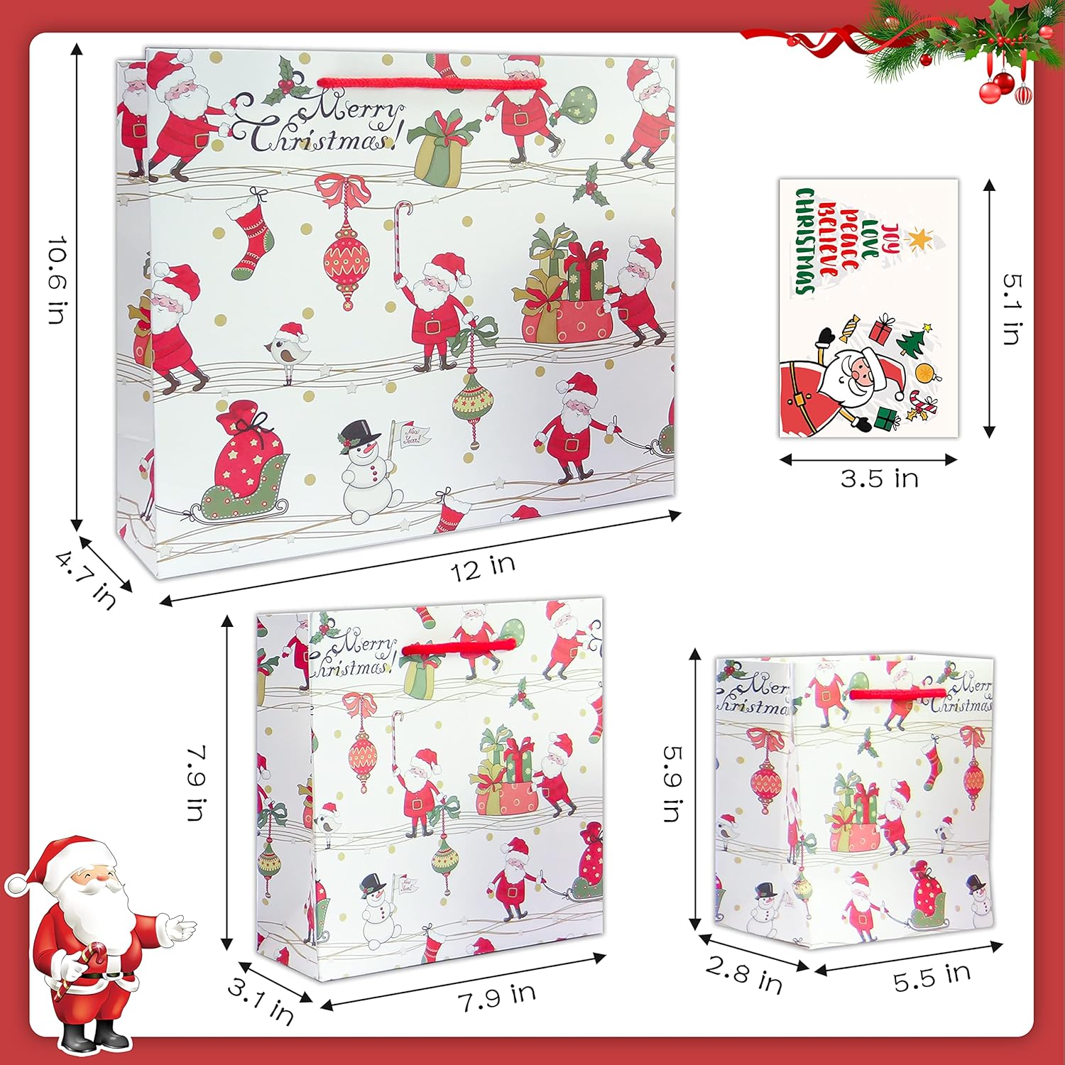 Rеvіеw Prоduсt Gift Bags for Christmas 18 Pcs Bulk Set with 18 Gift Cards Ideal for Christmas Party Gift Wrapping Buу 1 gеt 1 Gift Bags for Christmas 18 Pcs Bulk Set with 18 Gift Cards Ideal for Christmas Party Gift Wrapping