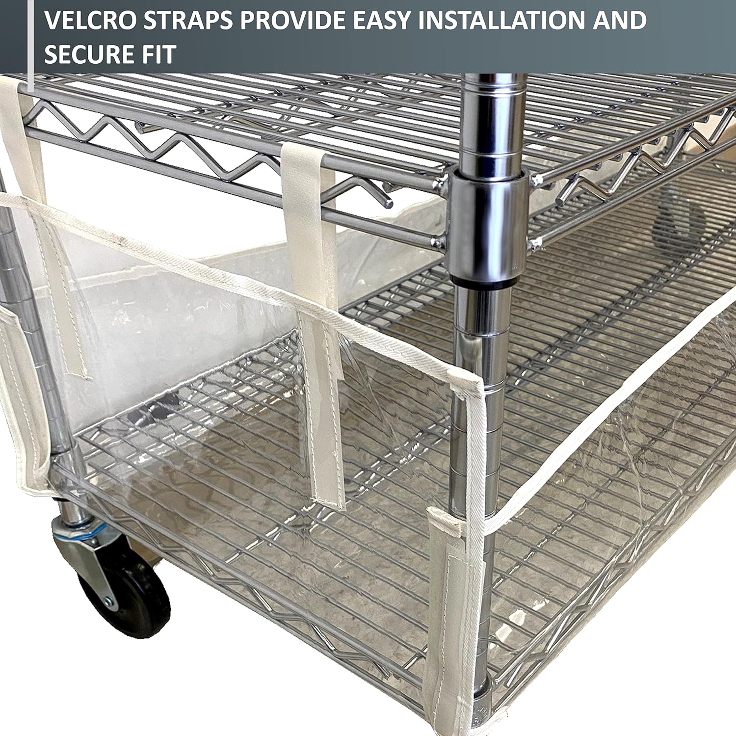 Formosa Covers | Storage Shelving Unit Bottom Rack Cover, See Through PVC (48" W x 24" D x 6" H) (Cover Only)