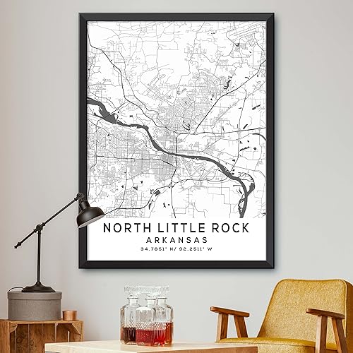 Mapa de North Little Rock, Arkansas, Light 2 (12x16)