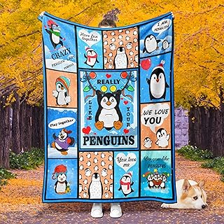 Prokelin Animal Penguin Throws Blanket Flannel Ultra-Soft Plush Lightweight for Kid Boy Girls Couch Sofa Decorative 50