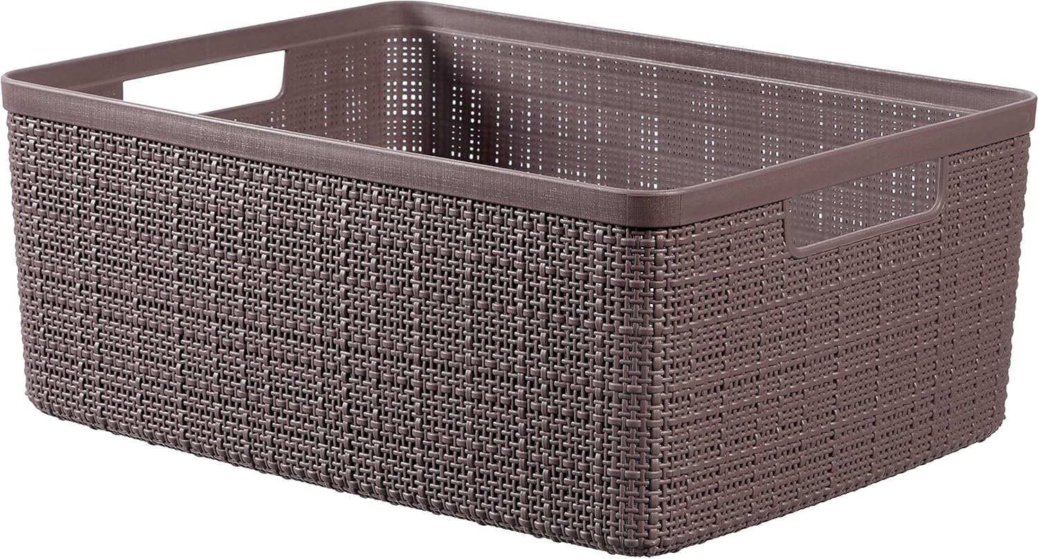 CURVER Jute Basket 100 Recycled Plastic Rectangular M 12L Pepper