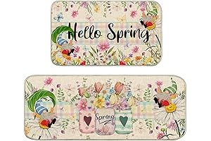 Cozy Spring Kitchen Floor Mat Set with Floral Blooms