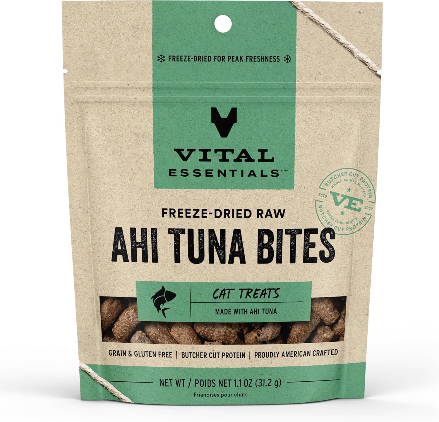 Vital Essentials Freeze Dried Raw Cat Treats, Seafood Lovers Variety Pack, Minnow 0.5 oz + Ahi Tuna 1.1 oz + Salmon 1.1 oz