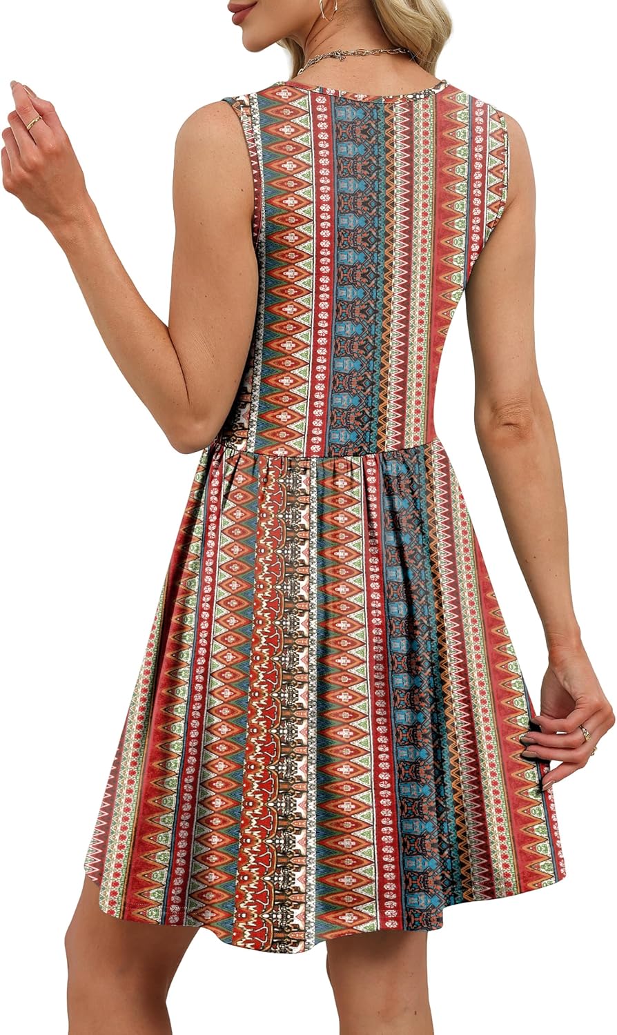 OFEEFAN Summer Dresses for Women Beach Fashion Sundresses Babydoll Dress Button Down Boho Dresses Cute Cross - Image 5