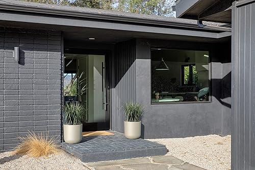 Miniatura 6 de Veradek Macetas redondas de plástico Lima para uso en jardín interiorexterior, color arena, 5 años de garantía