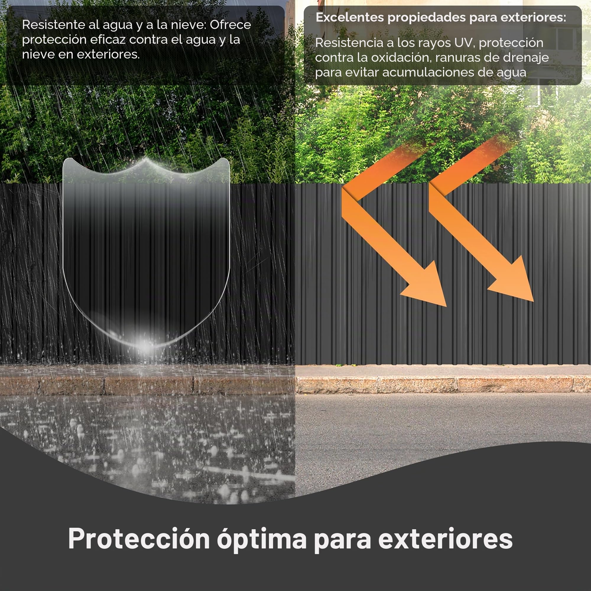 LARS360 Chapa trapezoidal de techo de acero galvanizado, chapa ondulada para techo y pared, ideal para garajes, cobertizos de jardín, cobertizos (negro, 12 unidades)