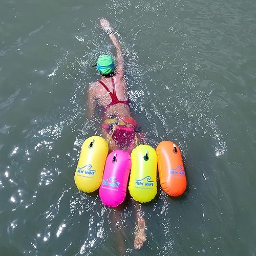 Miniatura 5 de Burbuja de natación para nadadores y triatletas en aguas abiertas. Sé brillante, sé visto y sé más seguro con la nueva ola mientras nadas al aire