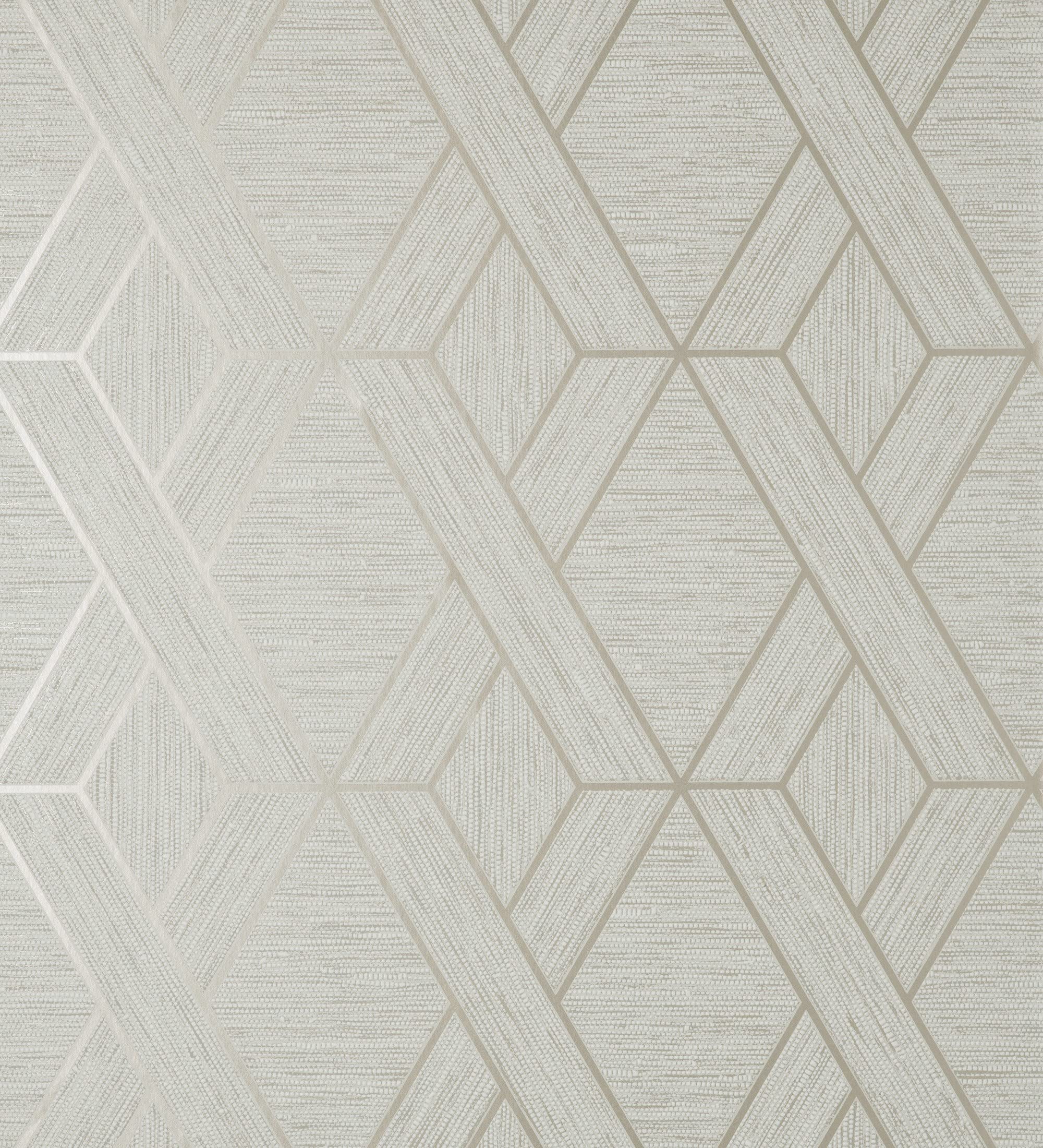 GAULAN 681977 - Papel pintado vinílico lavable geométrico trenzado de líneas metalizadas imitando al textil para pared salón cocina baño comedor - Rollo de 10 m x 0,52 m