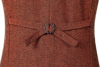 Solovedress Mens Vintage Waistcoat Tweed Wool Regular Fit Suit Vest for Wedding Groomsmen