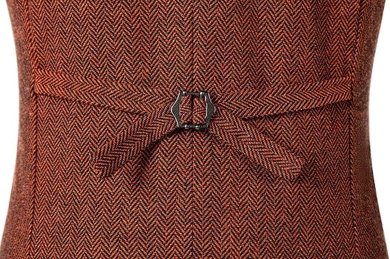 Solovedress Mens Vintage Waistcoat Tweed Wool Regular Fit Suit Vest for Wedding Groomsmen