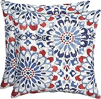 Arden Outdoor Toss Pillows 2 Pack 16x16 Rain-Proof Fade-Resistant Clark Blue UV Protected Patio Decor