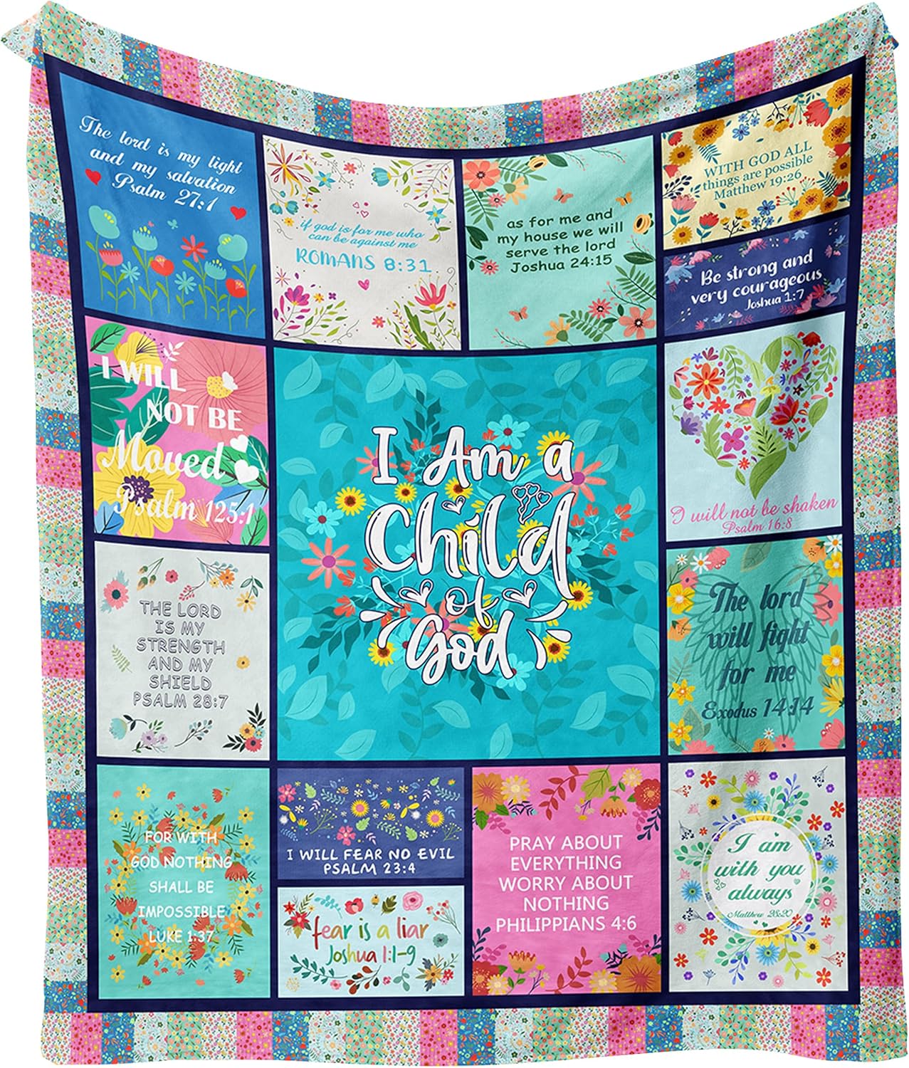 Christian Gifts for Women Blanket 60"X50", Inspirational Religious Birthday Gifts, I Am A Child of God Blanket, Gifts for Catholic Women, Christian Throw Blanket