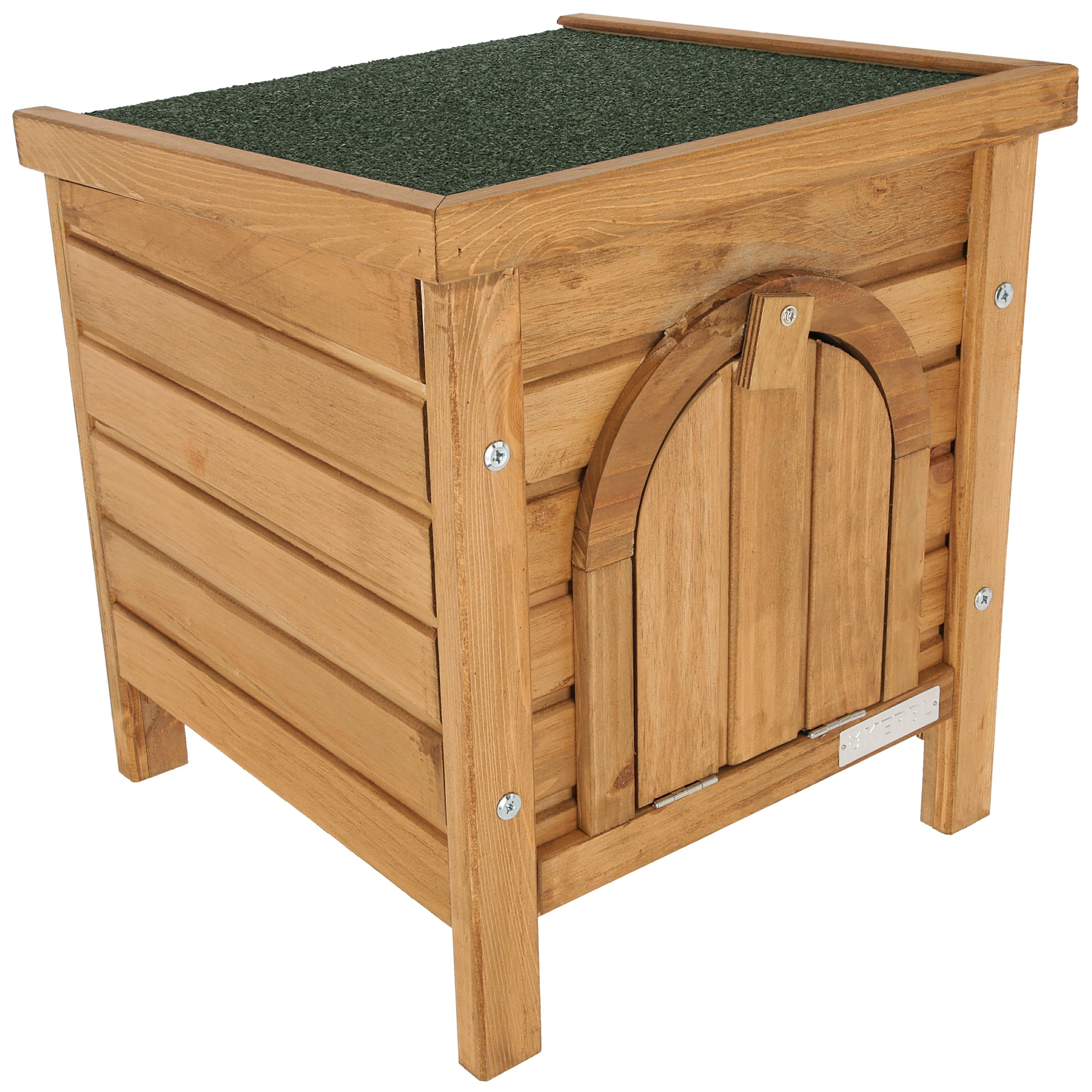 Kerbl Pet Outdoor Kleintierhaus, 36x36x40cm, wetterfestes Bitumendach, für Hasen, Kaninchen, weitere, Kleintiere, einfache Reinigung, verschließbar
