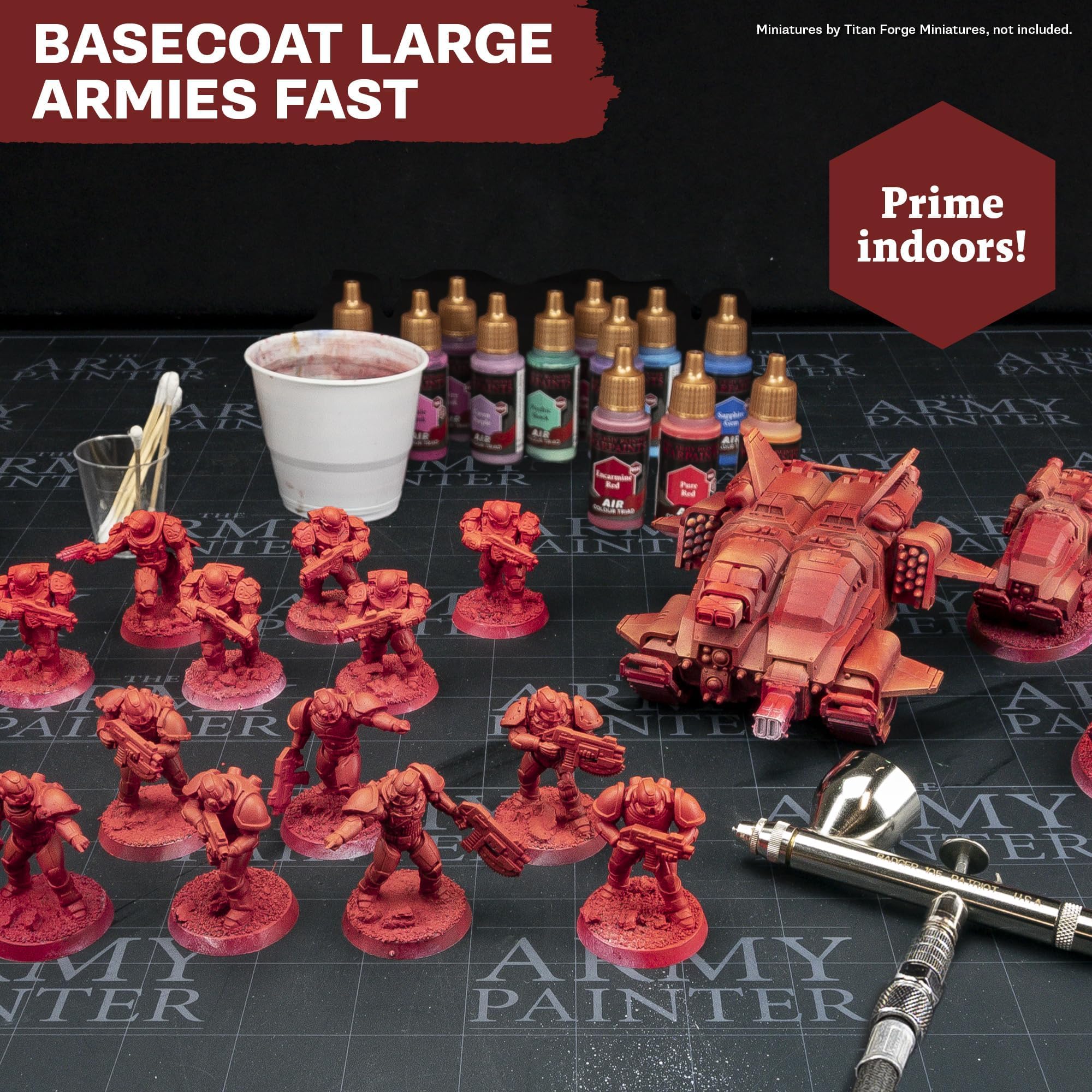 The Army Painter, Warpaints Air Most Wanted Paint Set, 22 x 18 ml | 19 farb akrylowych do aerografu, w tym 2 metaliczne, 1 fluo, 1 medium i 3 Speedpainty, do modeli i figurek