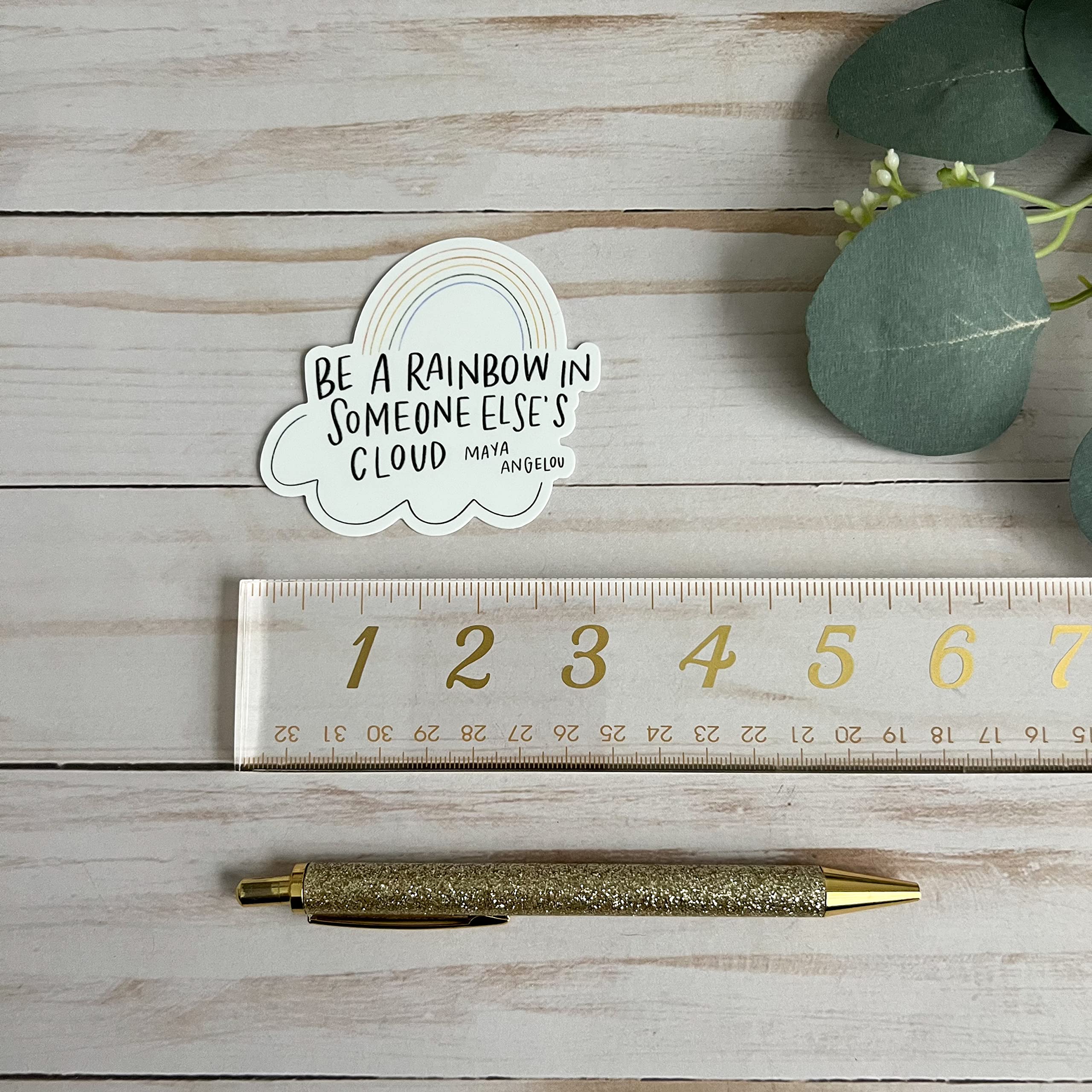 Maya Angelou Inspirational Sticker - 'Be A Rainbow' Quote For Laptop & Water Bottle