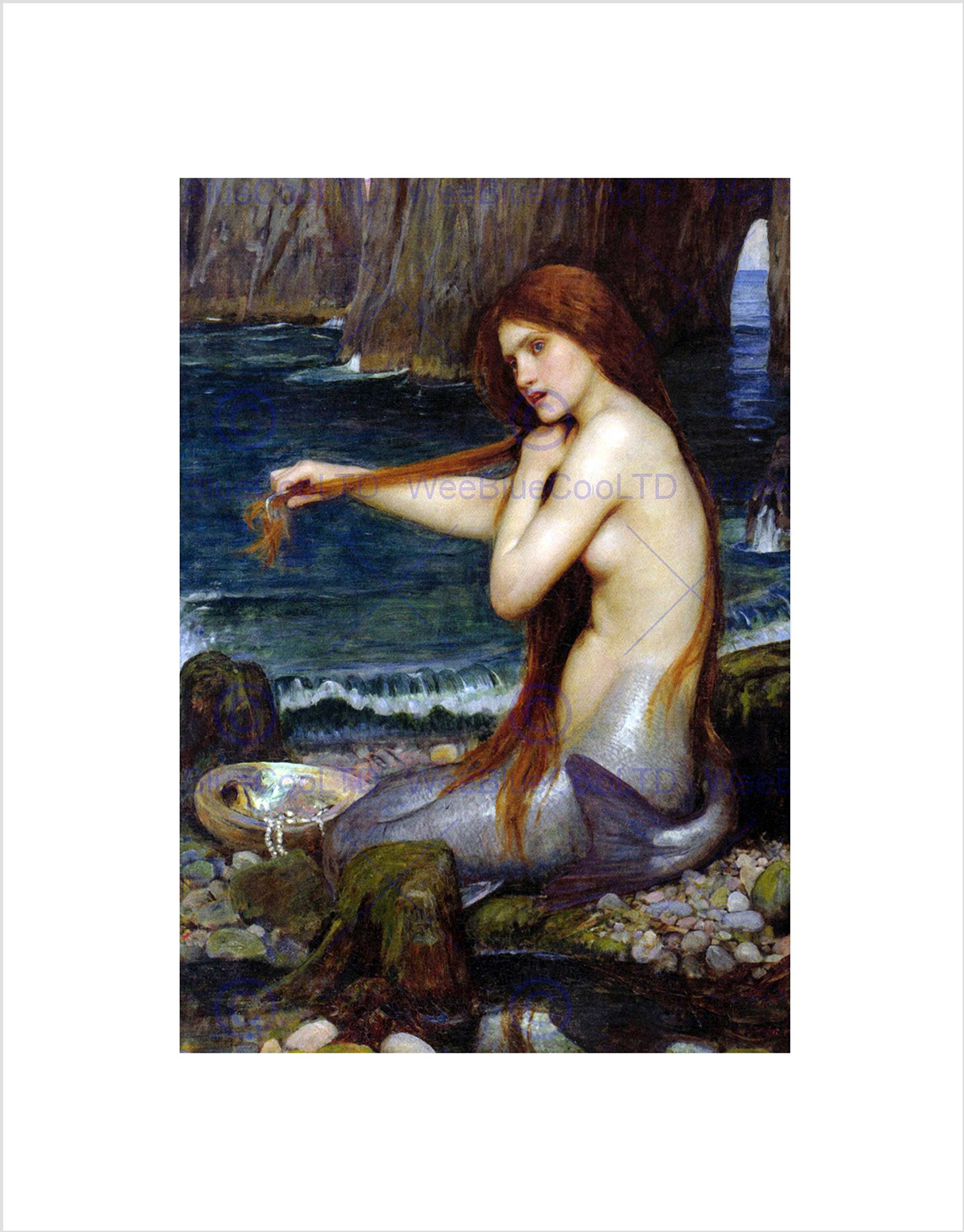 Amazon.co.jp: ジョン・ウィリアム・ウォーターハウスマーメイド古い