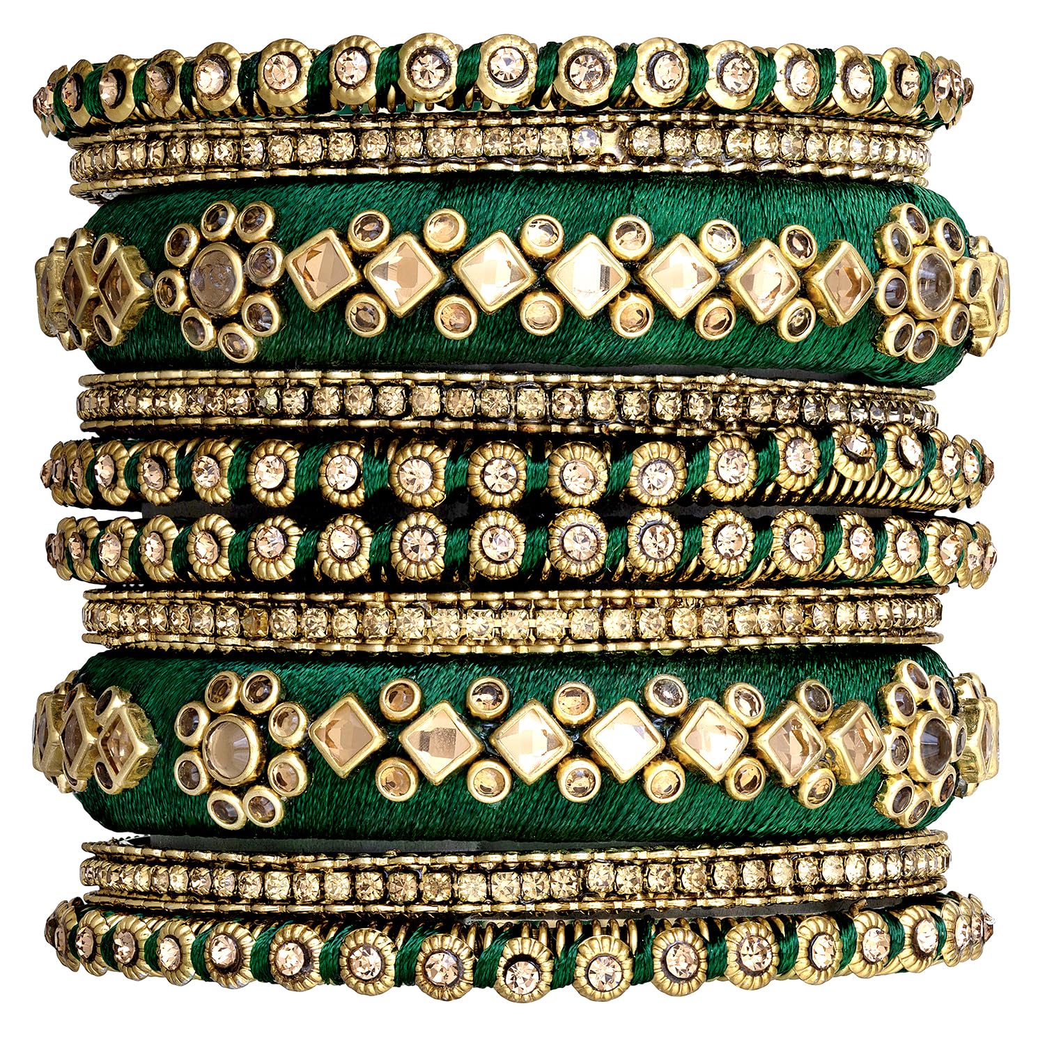 Peora Gold Plated Velvet Matching Fancy Kundan Silk Thread Chuda Chura Bangle Set Traditional Bridal Fashion Jewellery for Women Girls (Size - 2.6) (B08PFXTTGX) Amazon Price History, Amazon Price Tracker