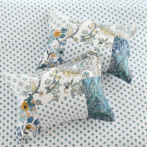 Miniatura 8 de DURLENGEN Juego de edredón beige tamaño King de 3 piezas, moderno patrón de tejido de cesta, colcha y cubrecamas ultra suaves, juegos de colcha