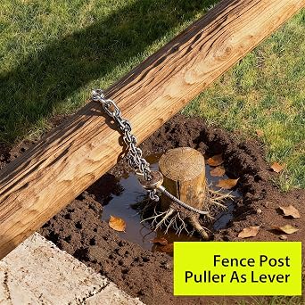 Fence Post Remover Tool Heavy-Duty Galvanized Cable & Chain to Pull 4x4 Posts with a Farm Jack, Works as a Fence Post Puller, Stump Puller, Tree Puller for DIY & Farm Use