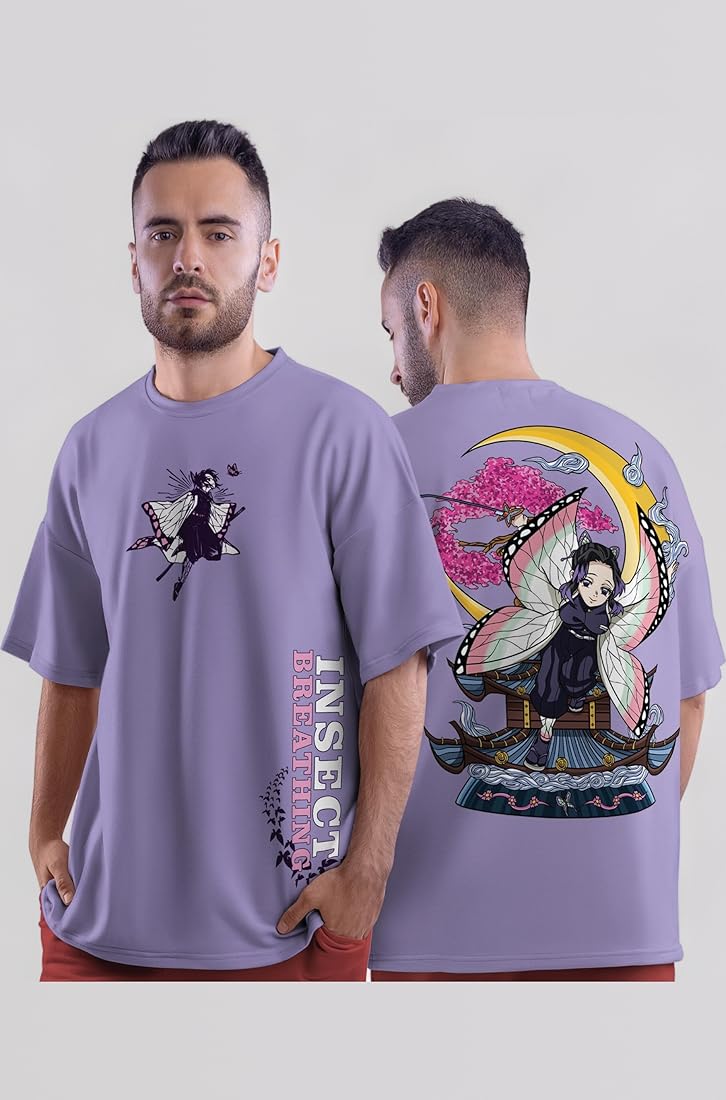 Buy crazymonk Shinobu Kocho Oversized T-Shirt - Lilac, XL at Amazon.in