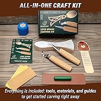 Vista 3 de Kit de tallado de cuchara de madera BeaverCraft para principiantes DIY04 - Juego de tallado incluye herramientas de tallado de cuchara, cuchillo
