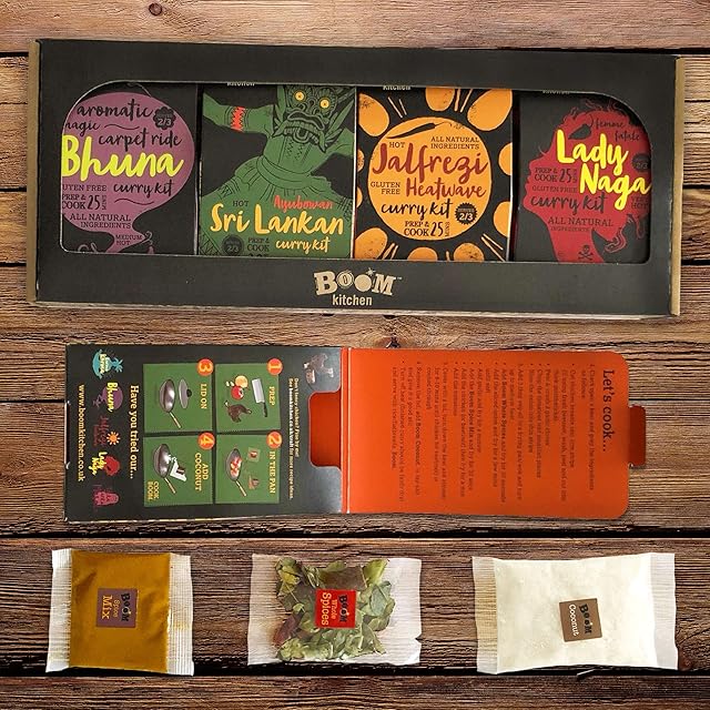 Medium - Hot, Scratch Cook Curry Kit Gift Set, 4 Award Winning Dishes
