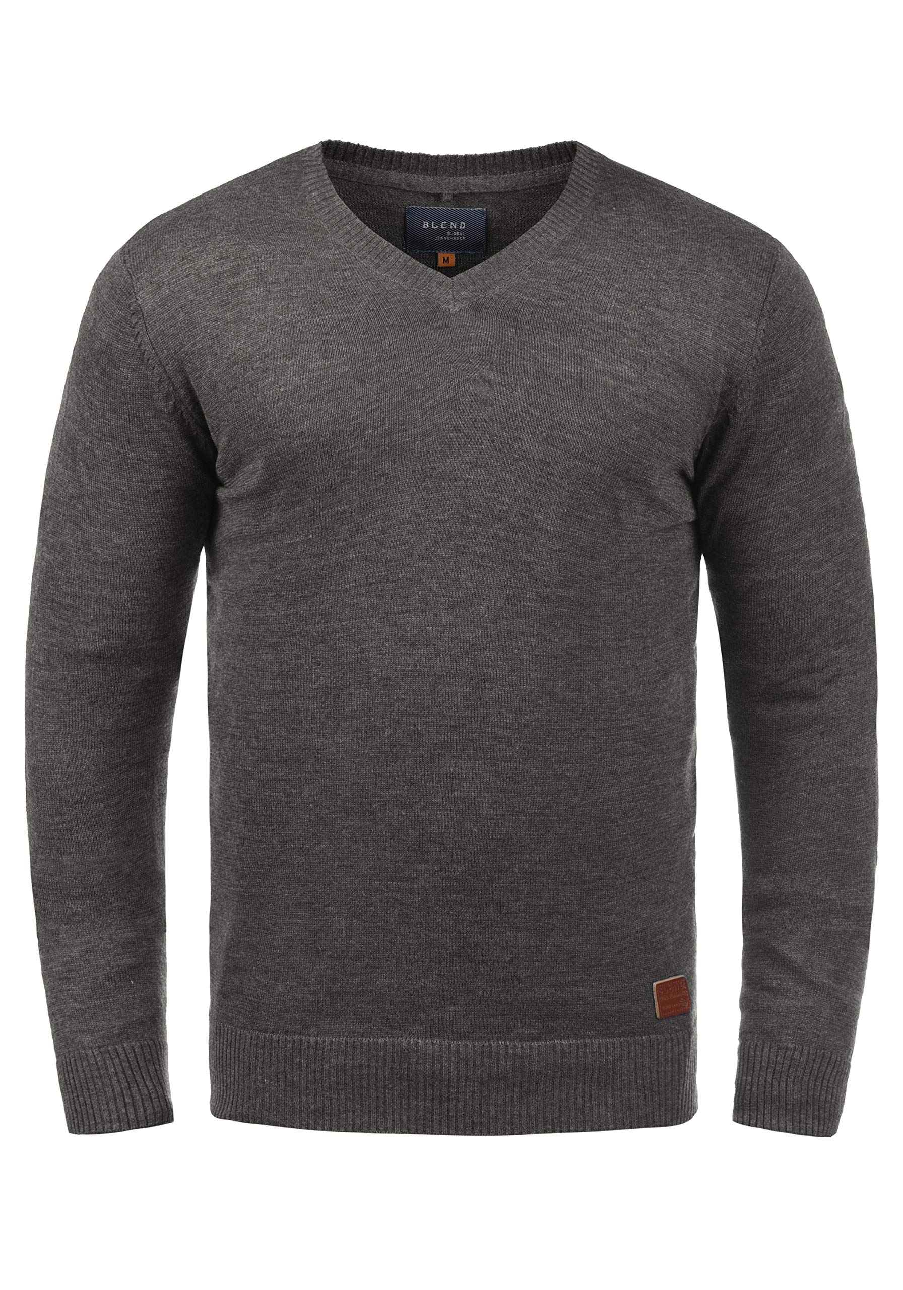 Blend BHLasse Herren Strickpullover Feinstrick Pullover mit V-Ausschnitt Baumwollmischung Regular fit