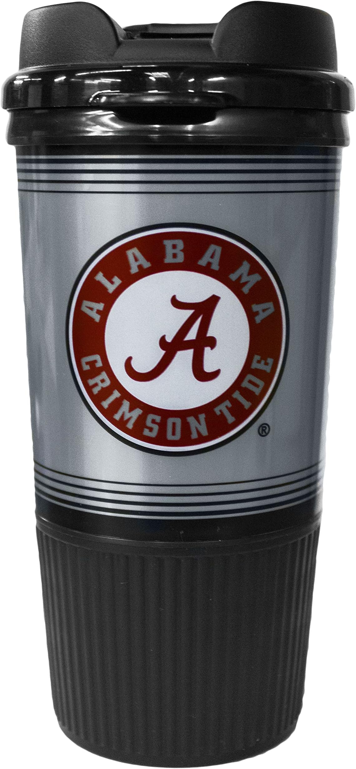 GameDay Novelty NCAA Alabama Crimson Tide Insulated Platinum Gripper Travel Tumbler with No Spill Flip Lid, 16 oz