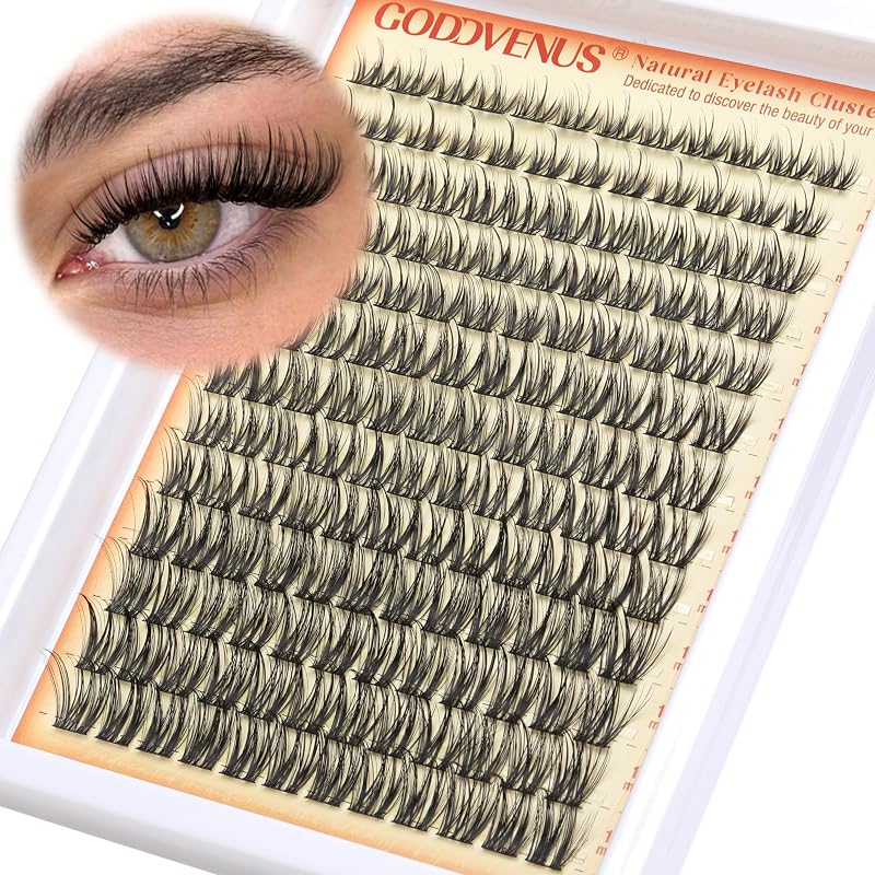 Cílios Postiços em Tufo Goddvenus Curvatura CD, Comprimentos de 10 mm a 16 mm, 156 Unidades