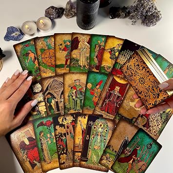 CRAFTERIAN Bright Tarot Cards Deck, 78 Cards Deck, Original Tarot for Beginners and Experts with Guide Book and Gift Bag, Fortune Telling Game, Divination Tools for All Skill Levels