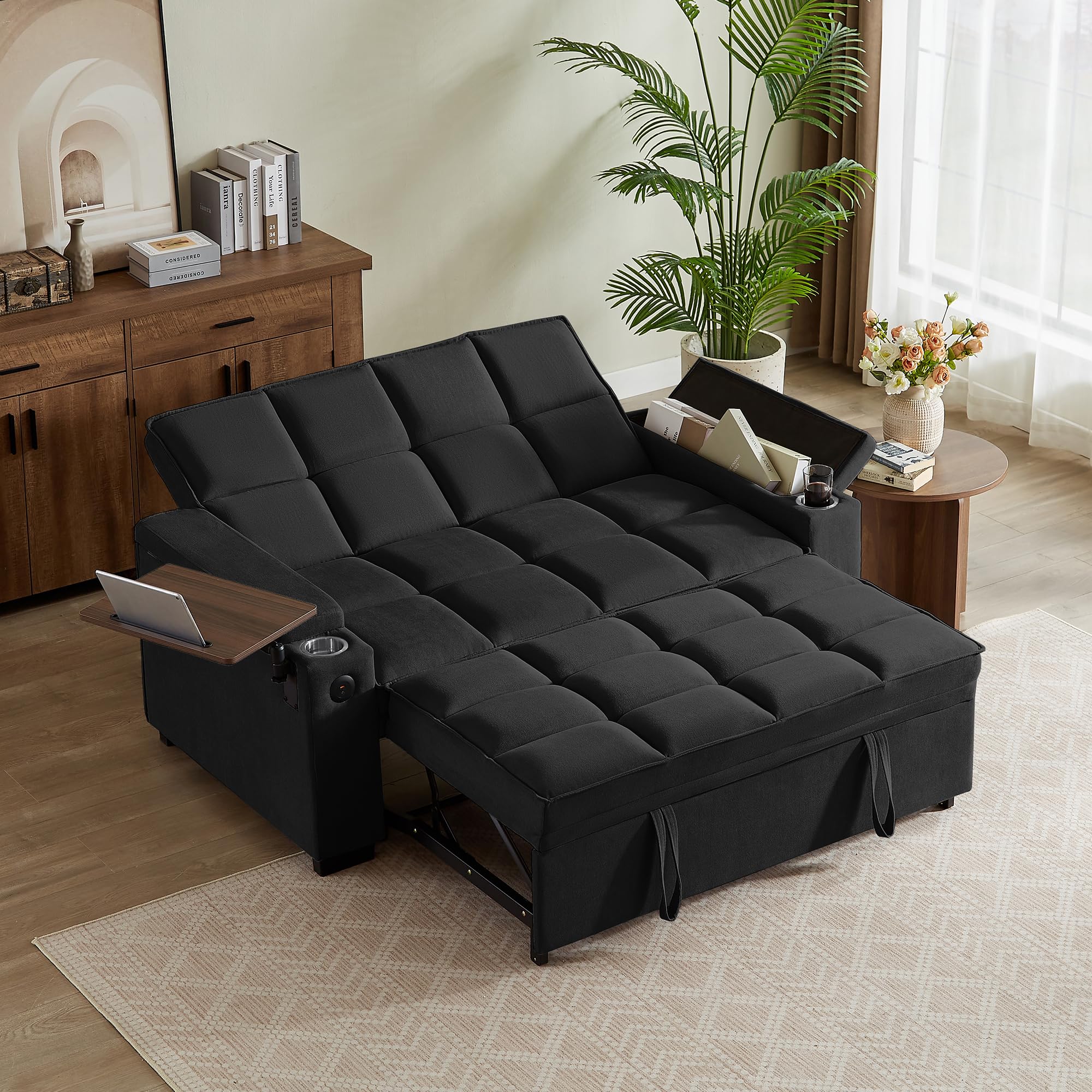 hansones 66 Inch Pull Out Sofa Bed