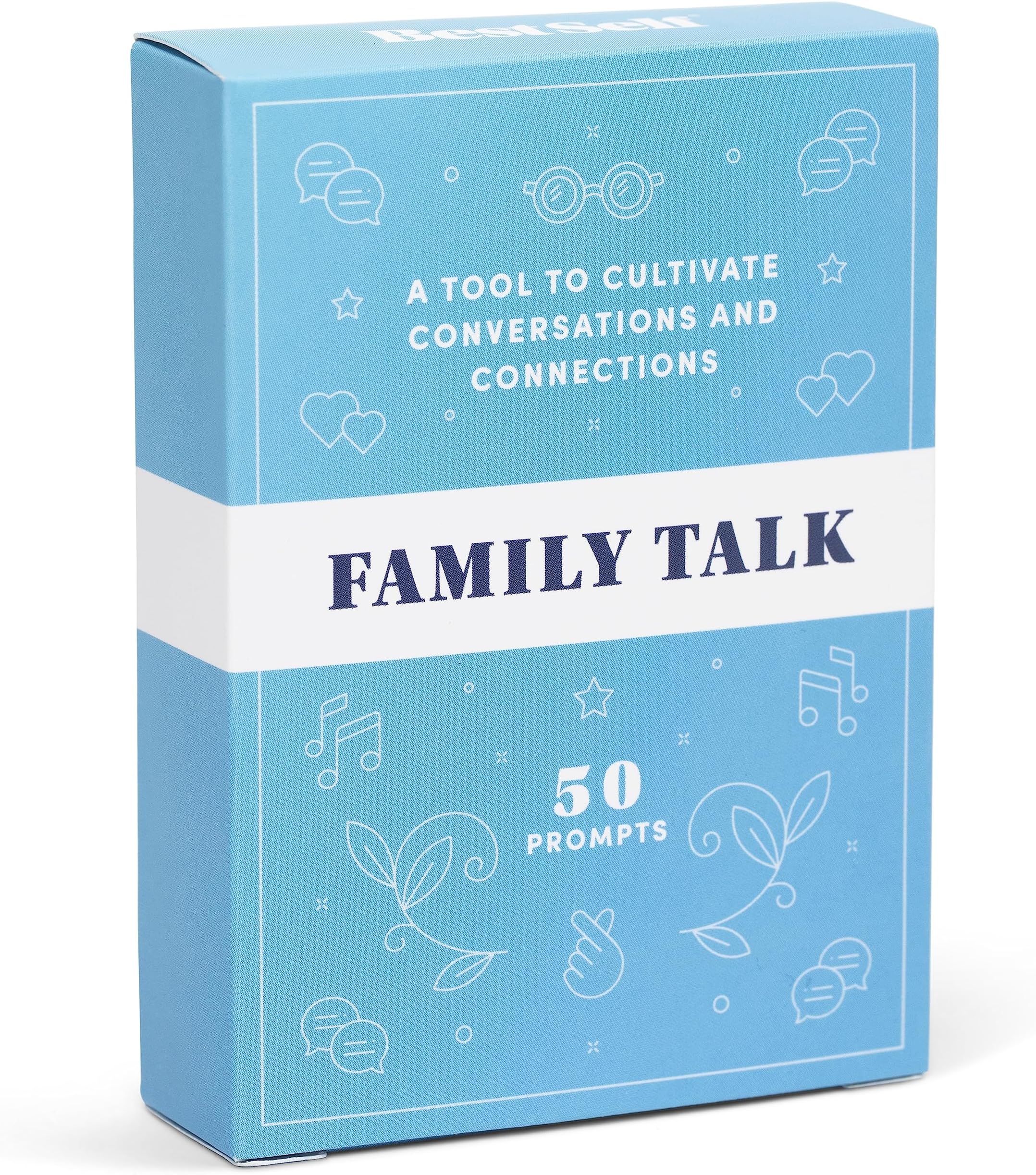 BestSelf Family Talk Deck - 50 Prompt Card Game for Family Game Night, Fun and Engaging Family Game for Kids and Adults, Perfect