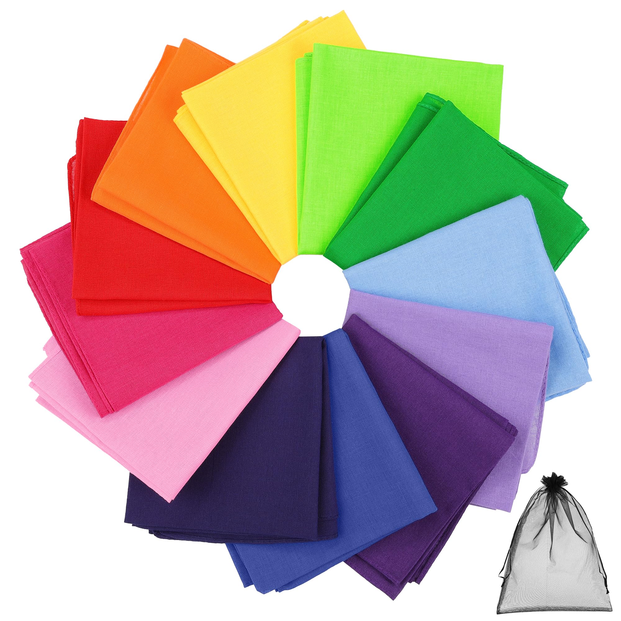 URATOT 12 Pieces Cotton Bandana Handkerchiefs