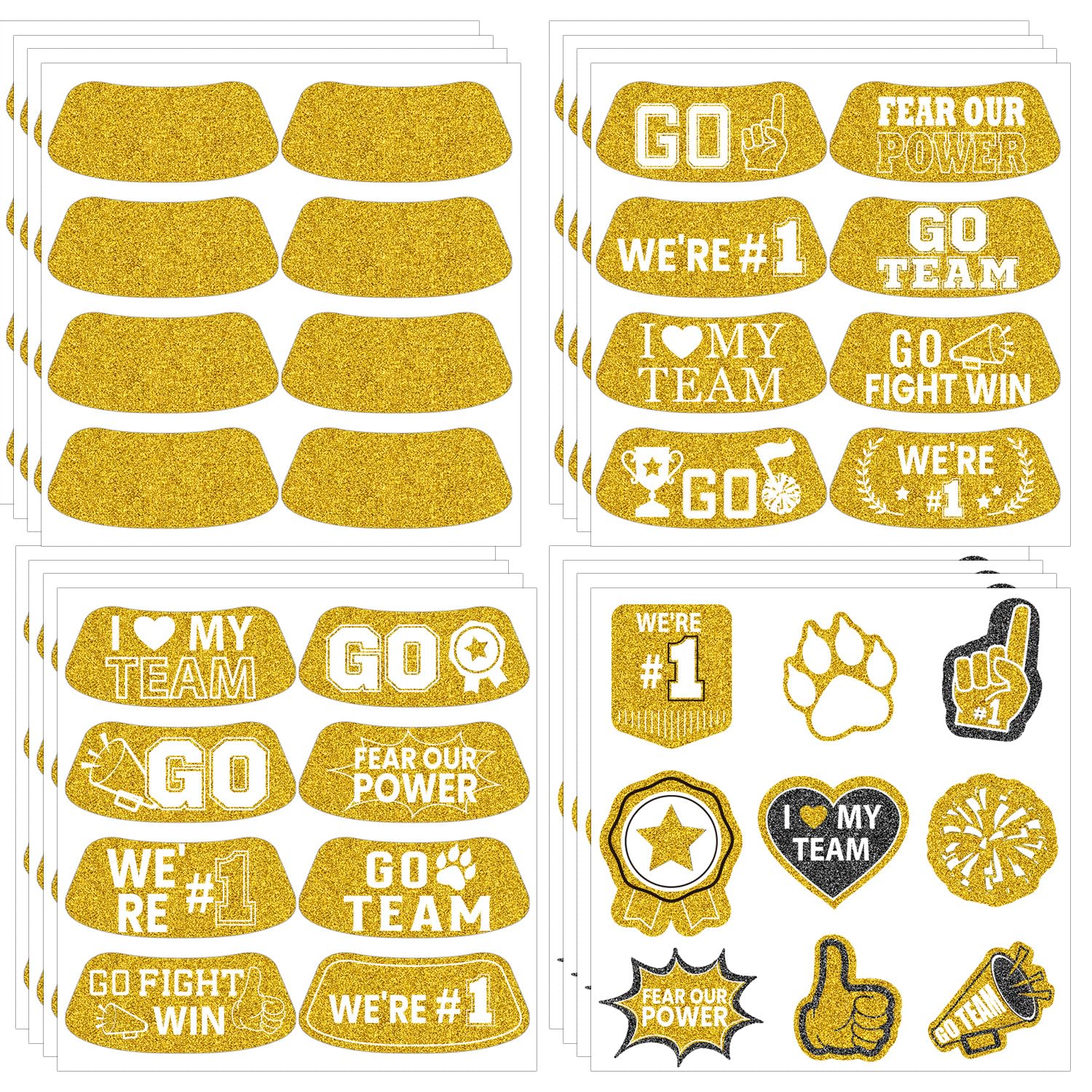 Stickers sous yeux noirs respirants pour réduire éblouissement au football et baseball