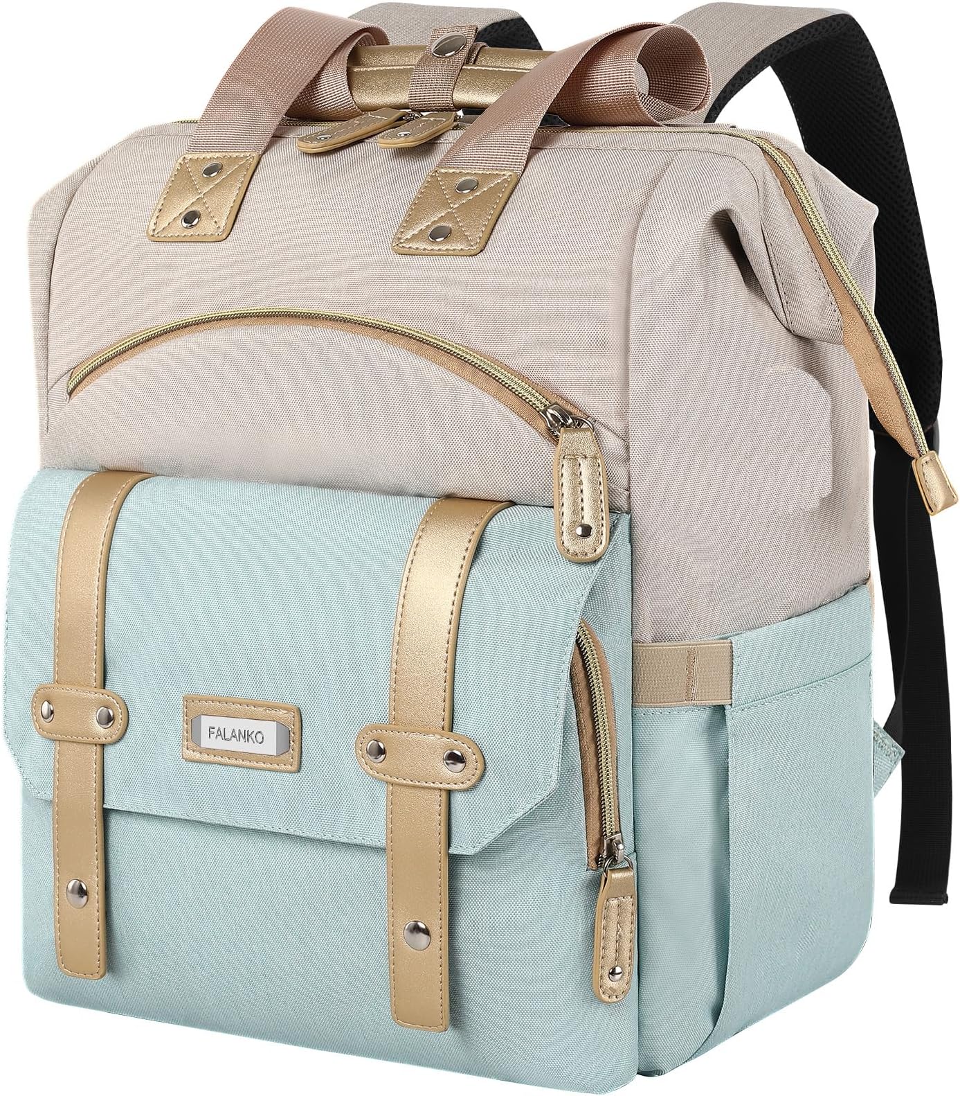 FALANKO Laptop Backpack for Women,17 inch Computer Backpack for Work School Nurse Teacher Business College with Laptop Compartment,RFID, Water-resistant Large Wide Open Travel Backpack Bookbag