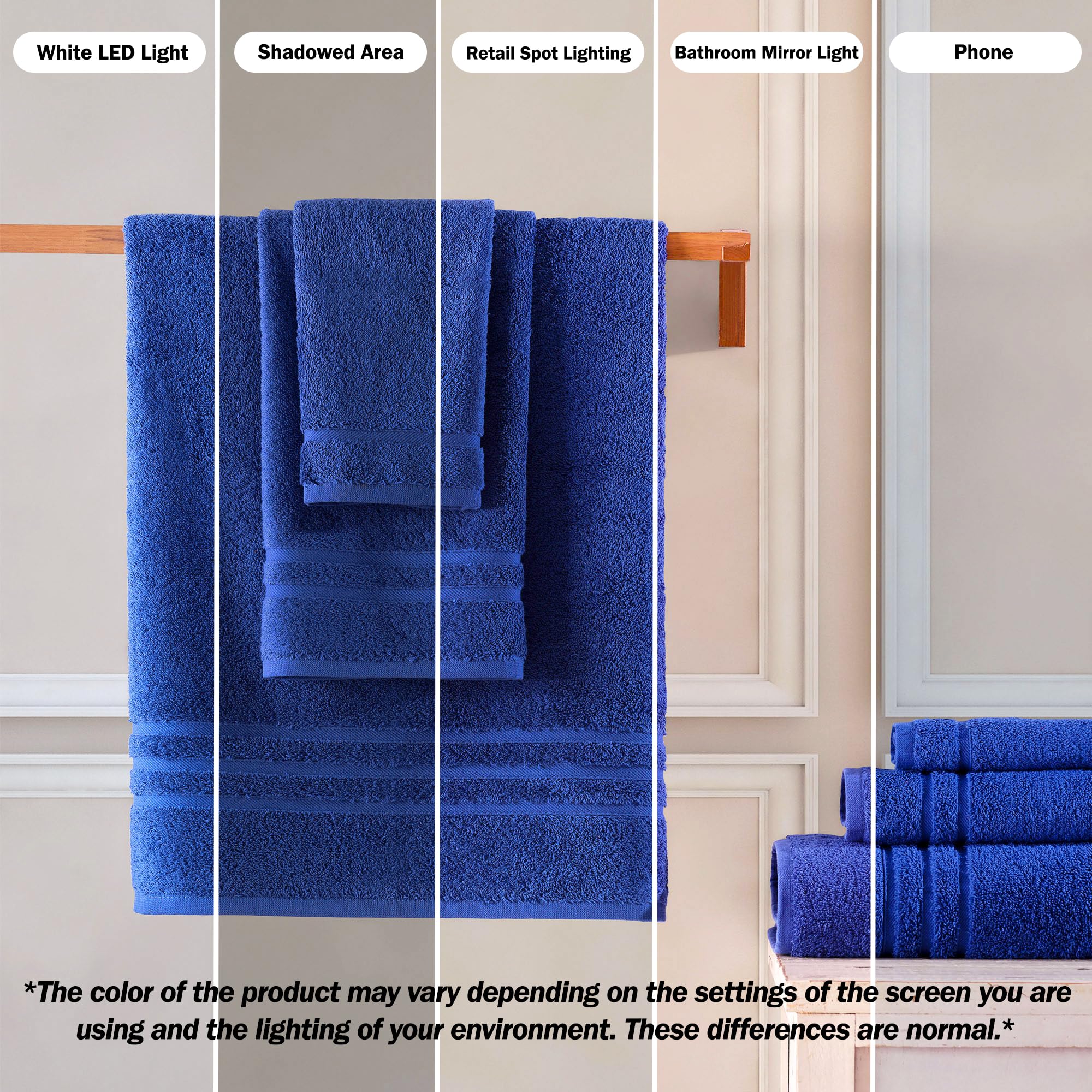 Amazon.co.jp: Hammam Linen ネイビーブルー バスタオル 4枚