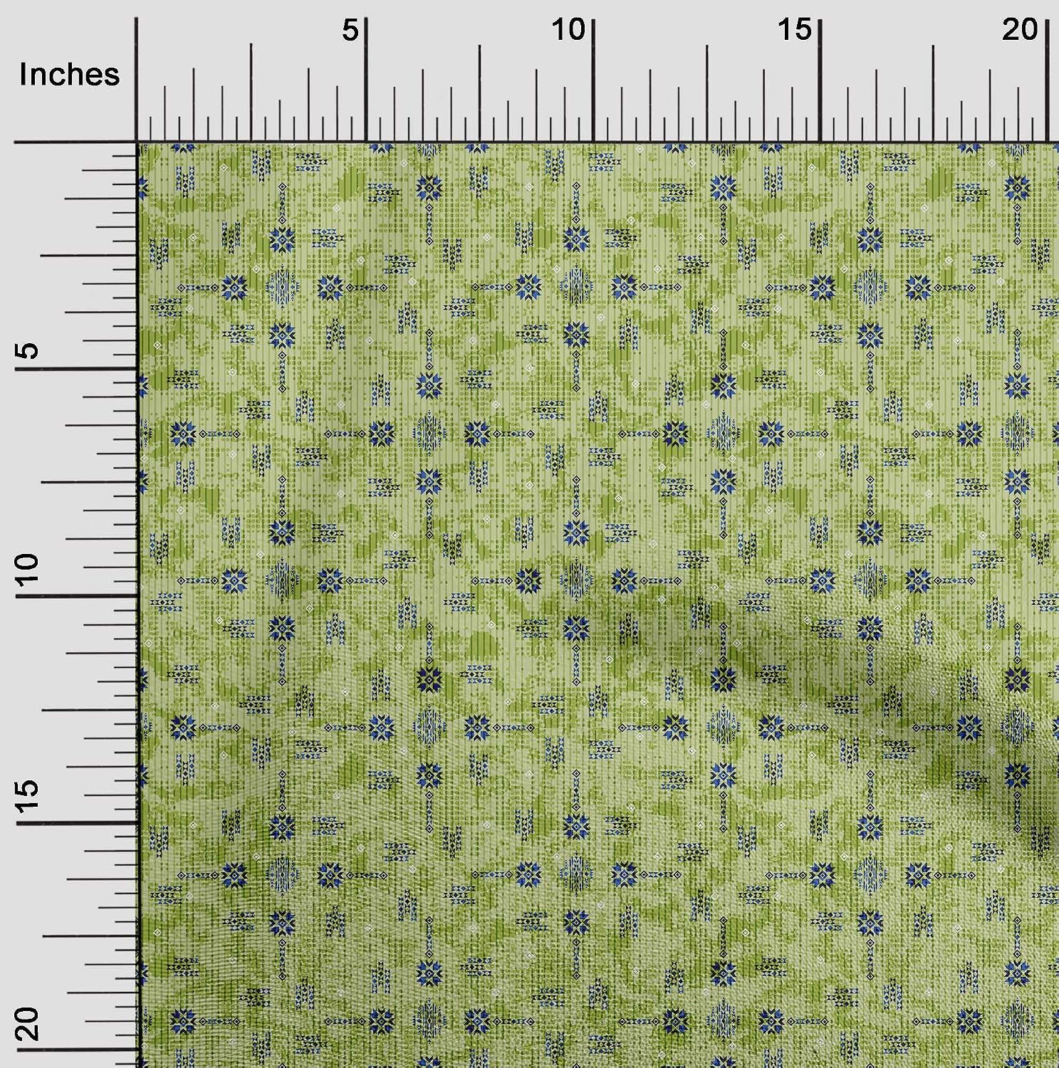oneOone Cotton Flex Celery Fabric Geometric Texture Sewing Material Print Fabric by The Yard 40 Inch Wide