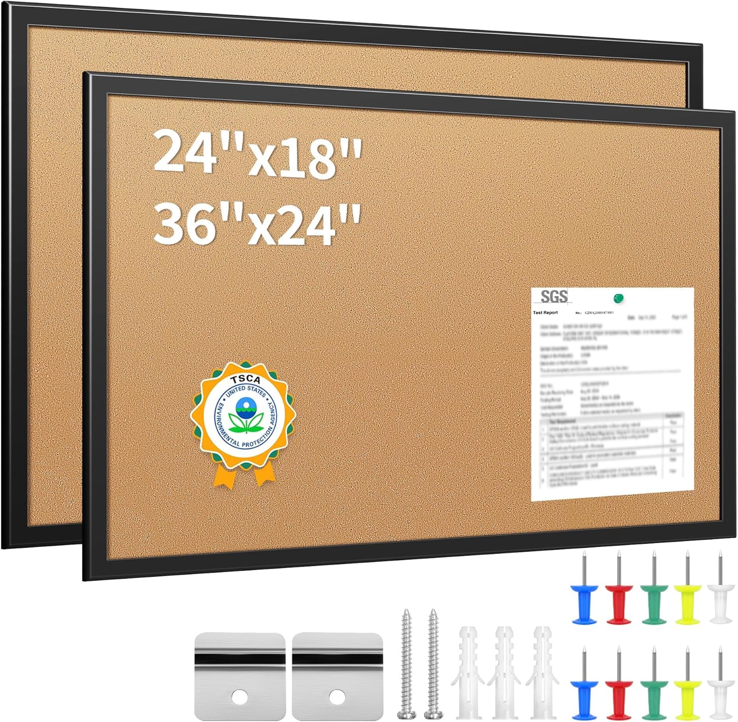 ORIENGEAR 18x24 Cork Board with Pins