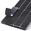 (1x4 Inch, 16 Sets) Strips with Adhesive for Fabric, No Sew Stick On for Fabric, Sticky Back for Clothes, Curtains - Heavy Duty Double Sided Hook and Loop Hem Tape Fasteners, No Sewing No Iron, Black